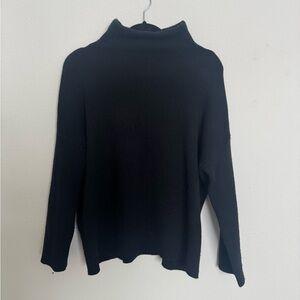 VINCE Cashmere/ Wool Blend Mock Funnel Neck Sweater Black Small